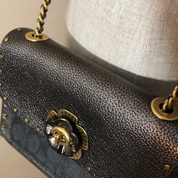 Coach Parker metallic snake detail rivets tea rose - Picture 5 of 8